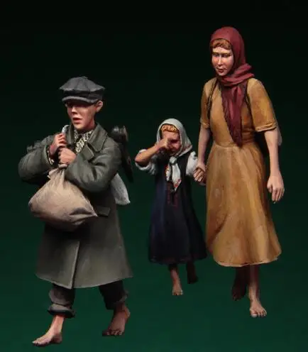 Серый 1/35 смолы цифры Вторую мировую войну беженцев гражданского большой набор 10 шт./компл. модель Наборы - Цвет: Серый