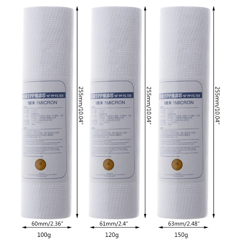 

4 stks Waterzuiveraar 10 Inch 1 Micron Sediment Waterfilterpatroon PP Katoen Filter Water Filter Systeem Water Polypropyleen