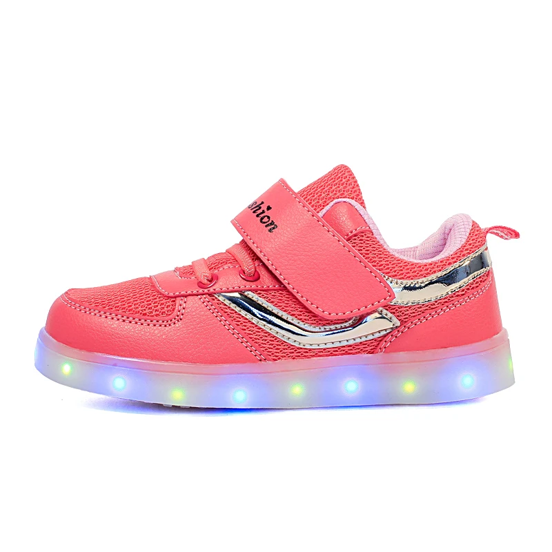 

26-37 Size New USB Charging Basket Led Children Shoes With Light Up Kids Casual Boys&Girls Luminous Sneakers Glowing Shoe enfant