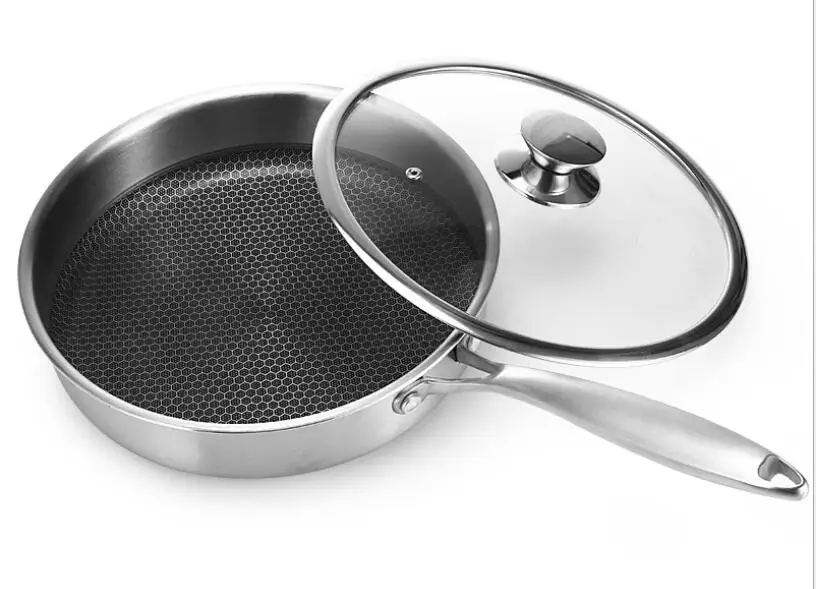 

Induction Cooker Gas General 304 Stainless Steel Frying Pan Nonstick Cookware Fume Pan Fried Steak Pot 28CM