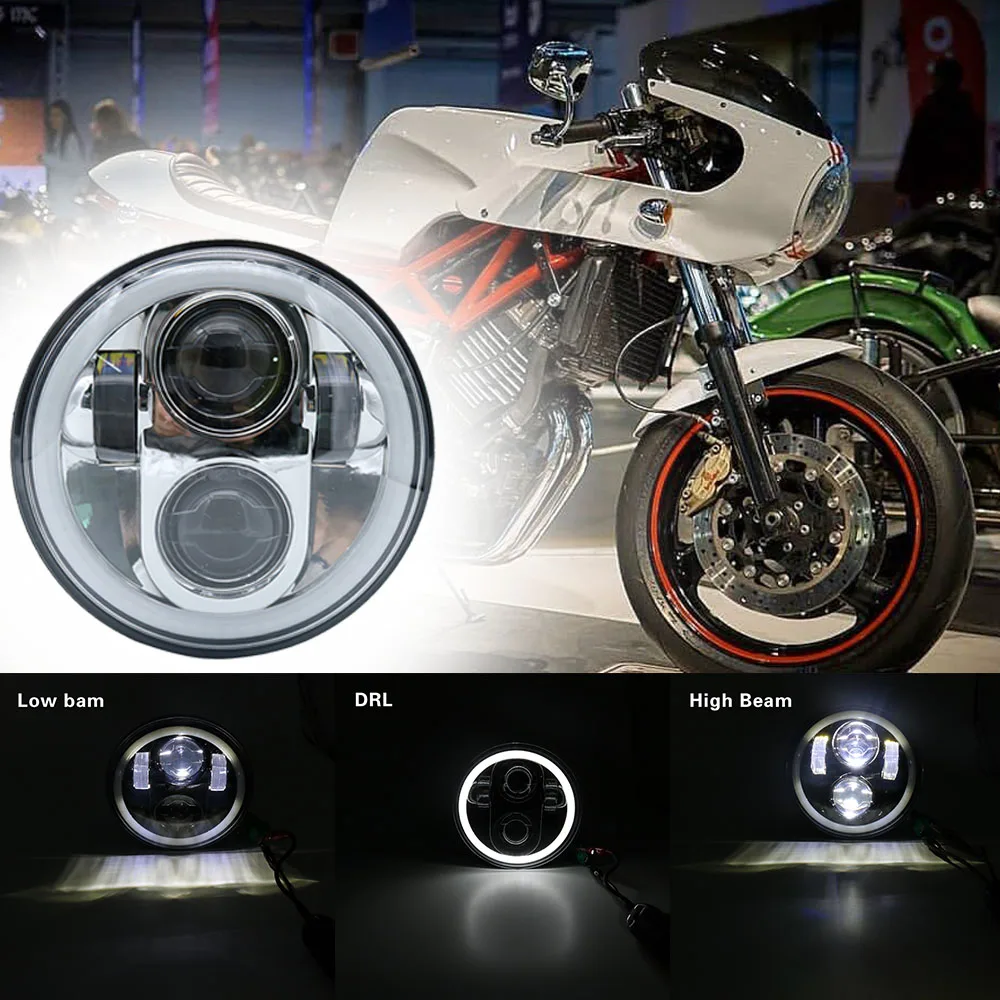 Для Harley 5 3/4 &quotмотоцикл H4 Фары 75 дюймов фары для Davidson мото проектор DRL| |