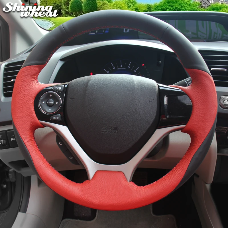Черно-красная кожаная искусственная кожа BANNIS для Honda Civic 9 2012-2015 | Автомобили и
