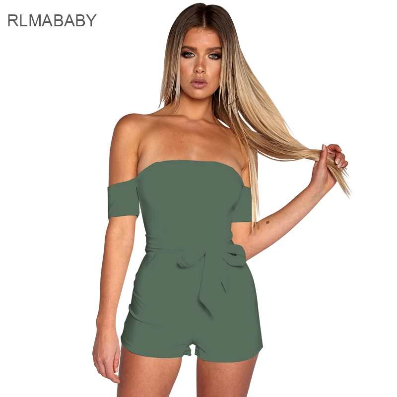 Rlmababy 6 Цвет с открытыми плечами Молния сзади Для женщин короткий комбинезон Sexy