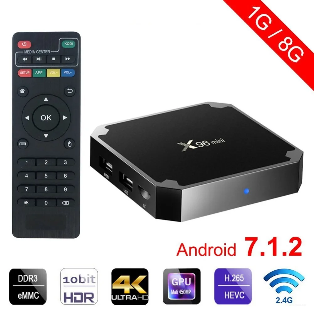 Rovtop X96 Мини Android 7 1 Смарт ТВ приставка 1G/8G 2GB 16GB Amlogic S905W Четырехъядерный 4K IP tv X96mini WiFi