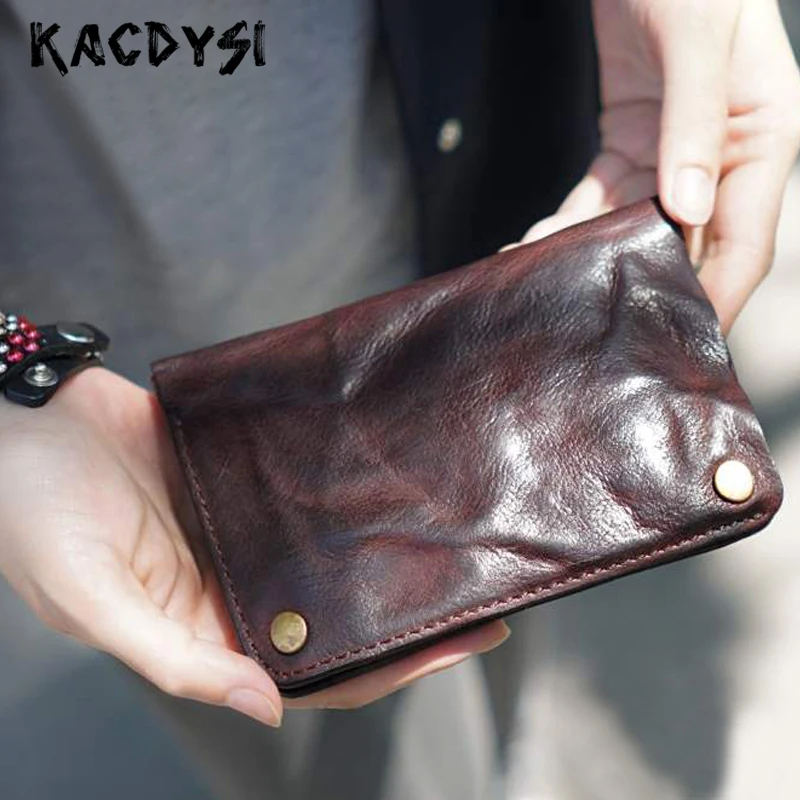 Мужские бумажники ручной работы KACDYSI вертикальный кожаный кошелек из