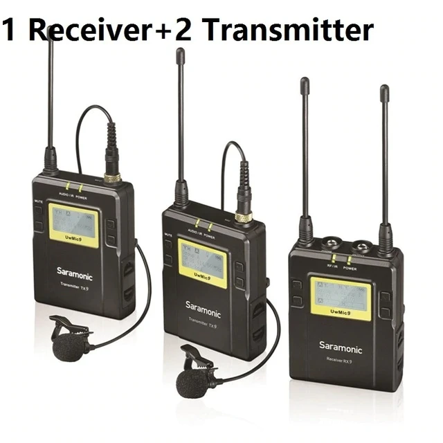 Saramonic UWMIC9 вещания UHF камера беспроводной петличный микрофон системы Передатчики+ один приемник для DSLR видеокамеры - Цвет: 2pcs