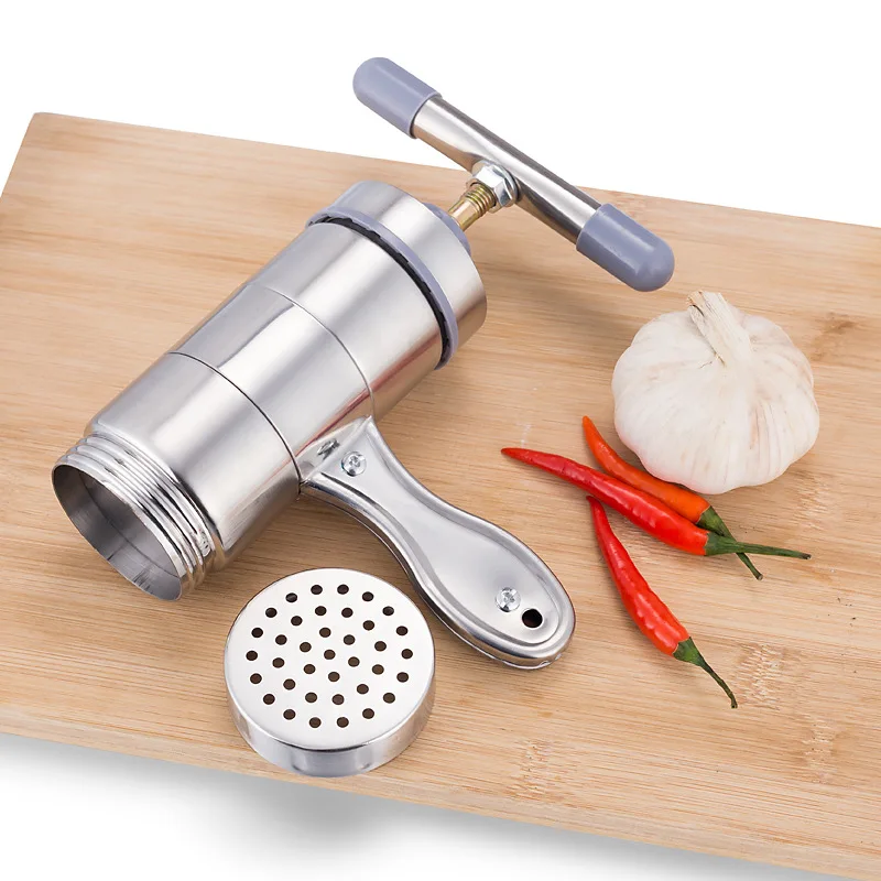 Stainless Steel Manual Pasta Machine Noodle Maker Spaghetti Press Household Pressing With 5 Mould | Дом и сад
