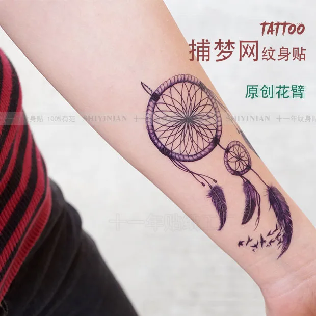 Dream Catcher Waterproof Temporary Tattoos stickers lace mandala dreamcatcher Big tatoo Water Transfer fake flash tattoo Leg Arm | Красота и