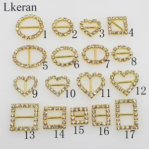 Высокое качество! Пряжки для лент, золотистых стразы, 10 шт.