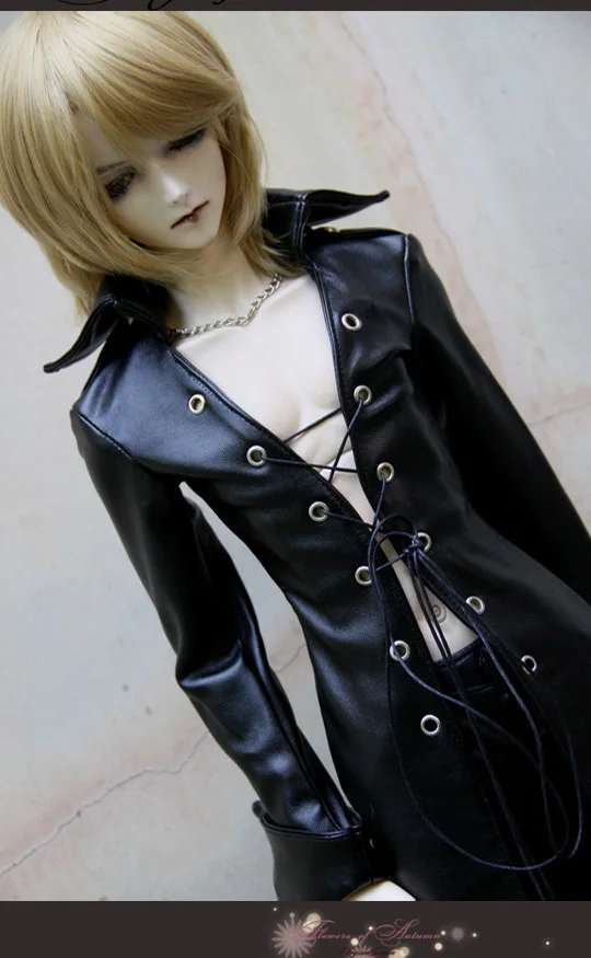 Крутое супер длинное черное кожаное пальто для BJD 1/4 MSD 1/3 SD17 Одежда куклы дяди на
