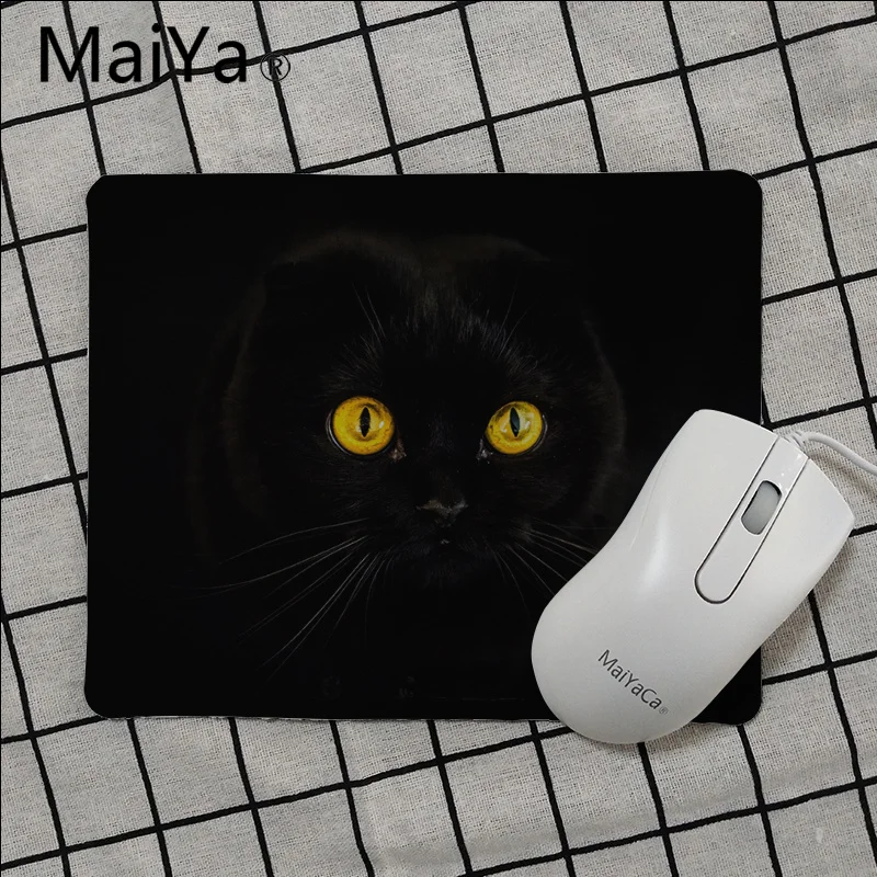 Коврик для мыши Maiya игровой коврик с красивыми глазами Черный кот | Компьютеры и