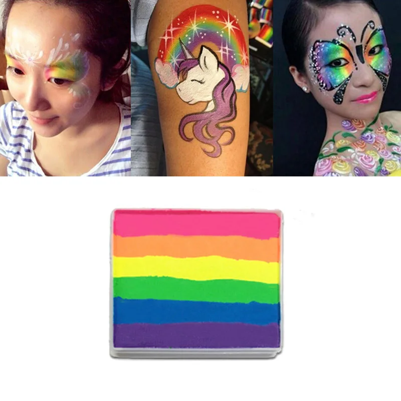 Радужная флуоресцентная краска для лица неоновая УФ тела светящийся макияж