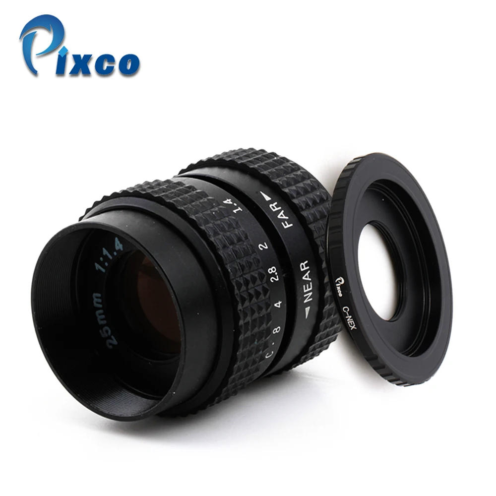 

Объектив Pixco 25 мм F1.4 NEX CC TV + Крепление C для Sony Nex, A6300A5100, A6000, A5000, A3000, NEX-5T, NEX-3N, NEX-6, NEX-5R, NEX-F3