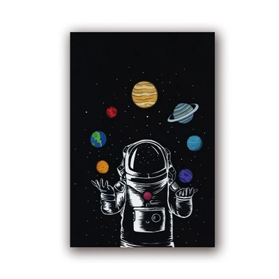 PH2322 Космический астронавт для мальчиков, настенная живопись на холсте, космическая галактика, космонавт, плакаты и принты, настенные картины, декор детской комнаты - Цвет: PH2322