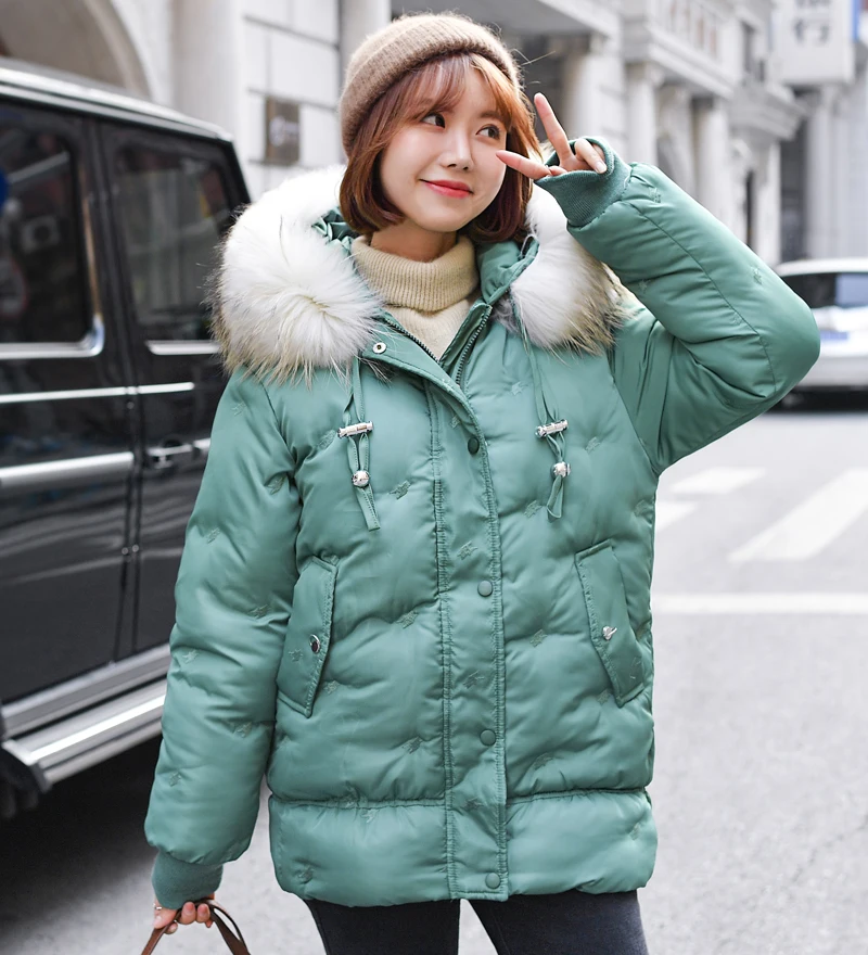 With Thicken Fur Collar New Winter Jacket Women Cotton Padded Outwear Female Coat Warm High Quality Ladies Parka