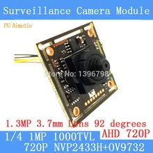 4 в 1 модуль мини камеры PU'Aimetis МП 1280*720P AHD CCTV 3 7 мм CMOS NVP2433H + OV9732 1000TVL