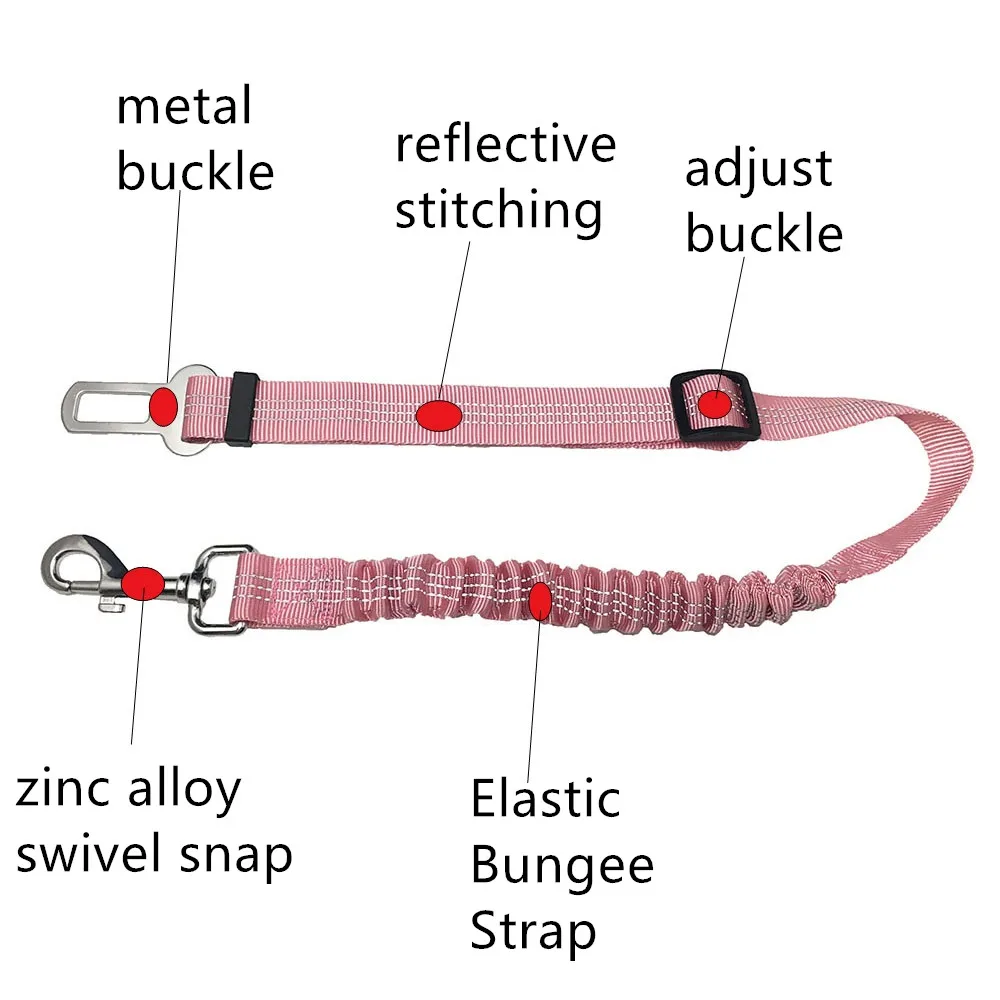 Поводок для ремня безопасности собак и кошек эластичный ремень банджи