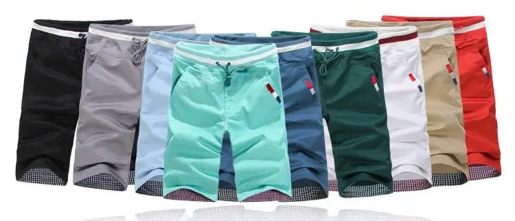 Мужские повседневные хлопковые шорты однотонные пляжные лето 2019|shorts men casual|cotton