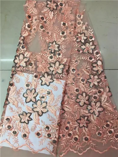 GOLD High Quality African Lace Fabric 2018 Embroidered Frence Fabrics Nigerian Guipure Cord With Stones | Дом и сад