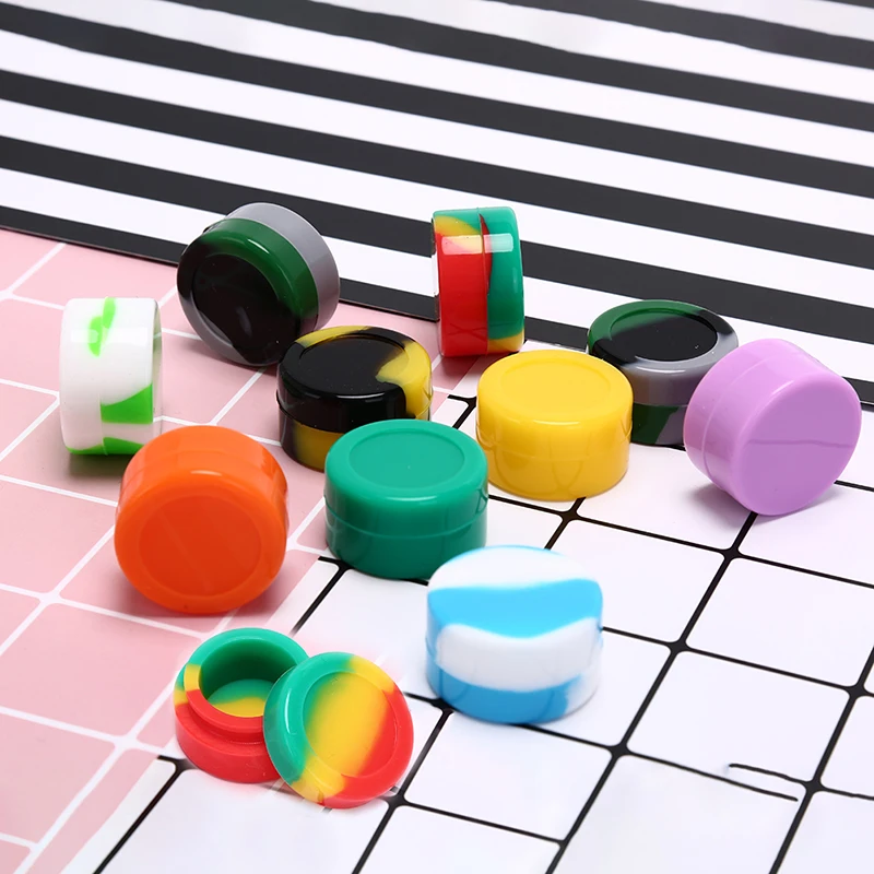

1pc 5ml /26ml/35ml Nonstick Silicone Container Storage Box for Oil Wax Jar Dab Random Color