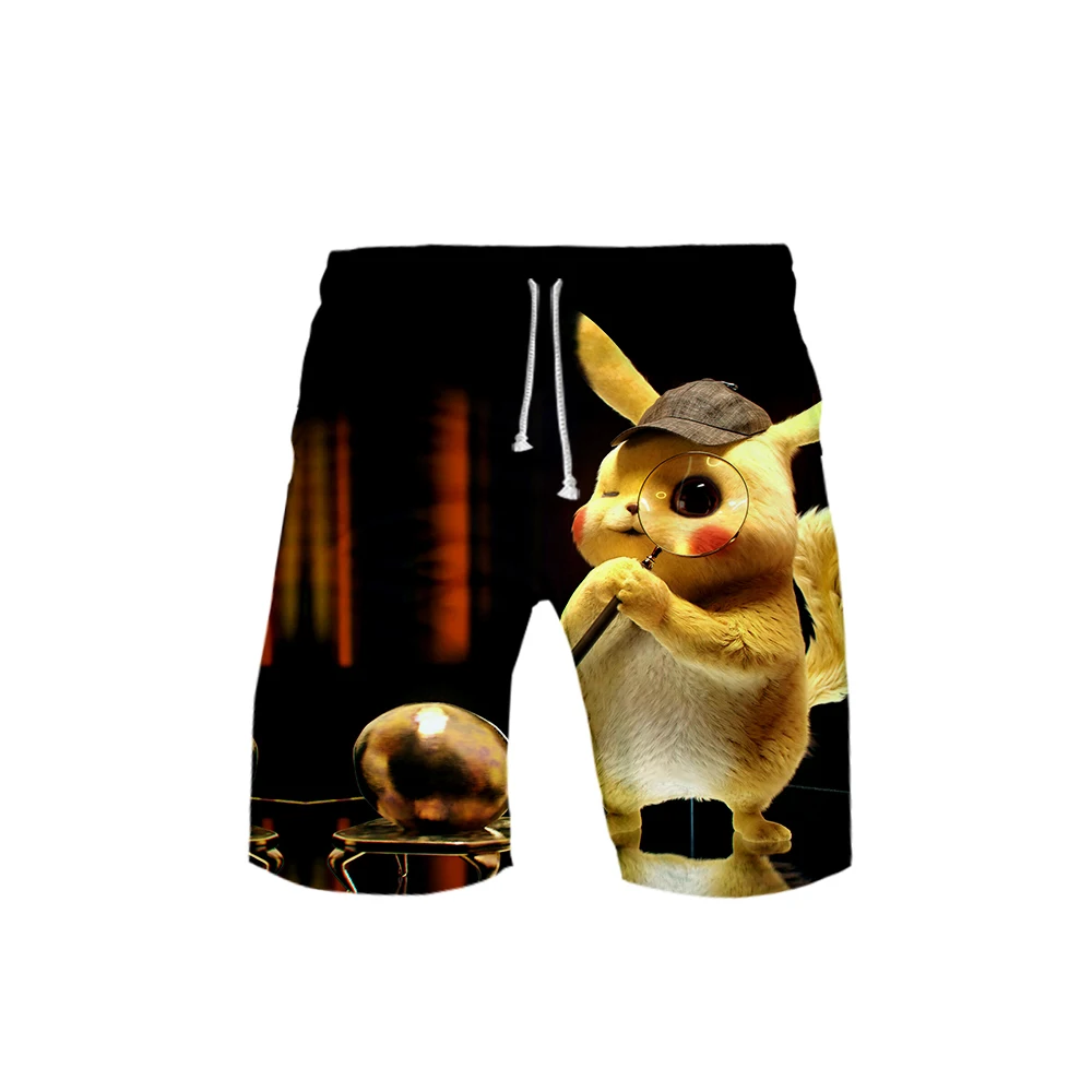 Pokemon Detective Pikachu 3D печать 2019 горячая Распродажа пляжные шорты для Мужские Пляжные
