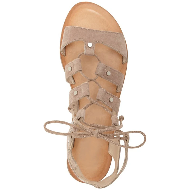 Jual Cross-Tied Renda Datar Sandal Wanita Tali Pergelangan Kaki Terbuka Toe Ukuran Besar 34 38 Wanita Wanita Musim Panas Sepatu Alas Kaki Ringkas Fashion
