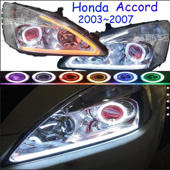 Model2 style Автомобильный Стайлинг фара для Accord фары 2003~ 2007 автомобильные аксессуары accord фары DRL Hid Angel Eye Bi Xenon - Цвет: Model2 style