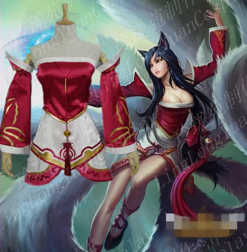 Аниме! Популярная Игра LOL Gumiho Ahri классическая одежда для косплея Косплей Костюм