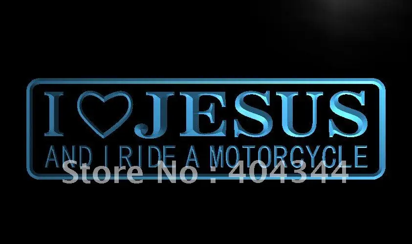 

LB724- I Love Jesus and I Ride Motorcycle LED Neon Light Sign