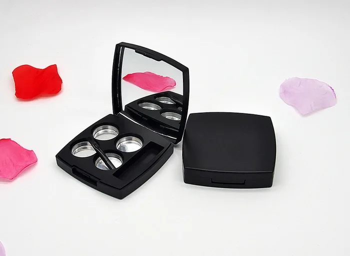 

Квадратный матовый черный чехол для теней, коробка для румян, пустые 4 сетки тени для век губная помада пудра контейнер для косметики упаковка 300 шт