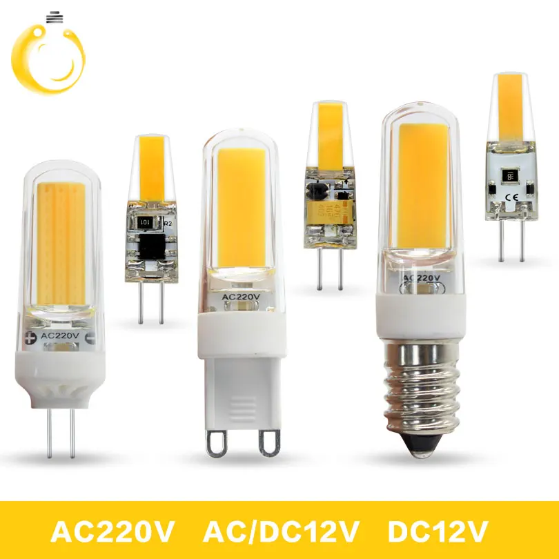 Миниатюрная Светодиодная лампа G4 с COB матрицей сменные Галогенные LED лампы