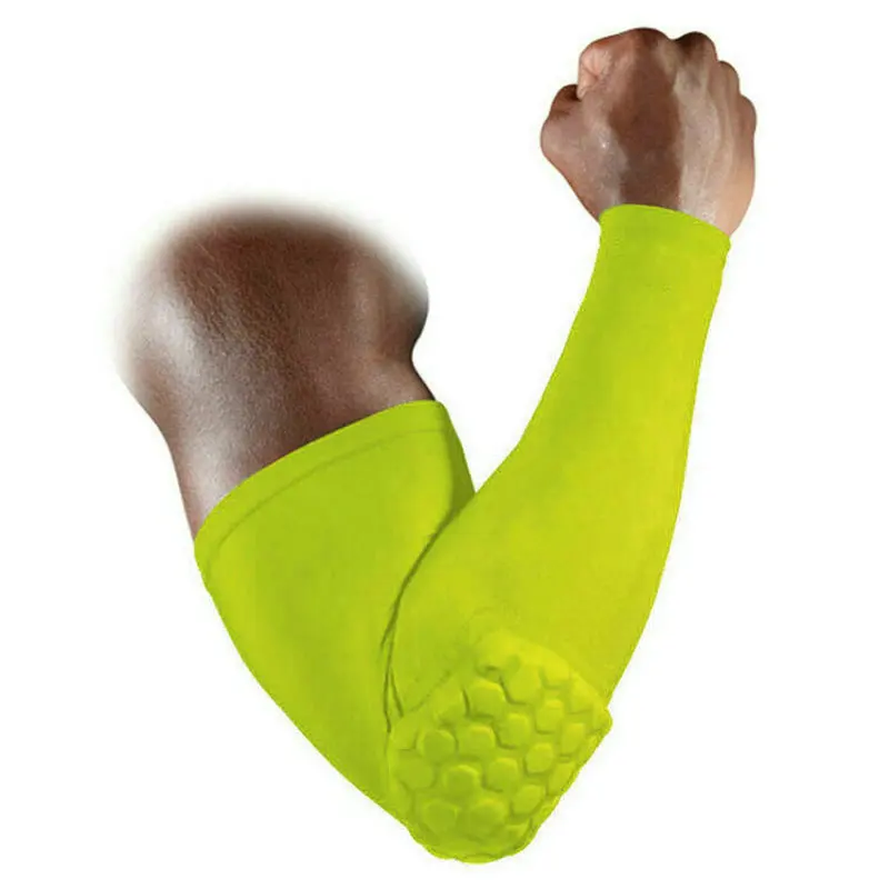 

AtejiFey 1 Pair Professional Honeycomb Padded BasketBall Arm Sleeves Elbow Support Brace Protective Gear Pain Sun UV Prevent