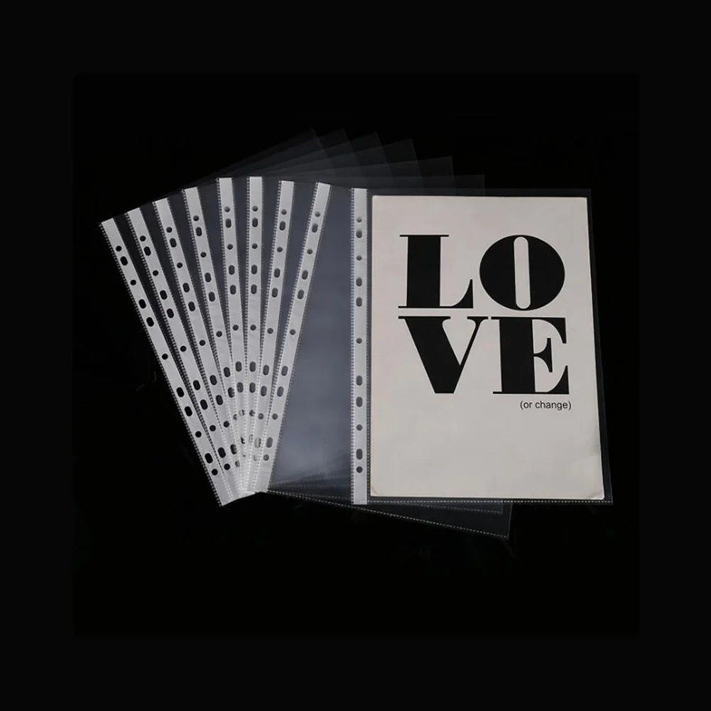 100 шт, портфель, сумка для документов, ультратонкий, А4 пластик, 11 отверстий, прозрачный лист, защита документов, папка, сумка