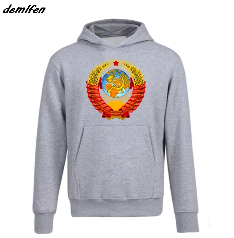 gray Модные толстовки с капюшоном, уникальные толстовки с капюшоном для России, толстовки с капюшоном для СССР, Советского Союза, KGB, новинка, Россия, толстовка в стиле хип-хоп, куртка, пальто, уличная одежда - Цвет: gray