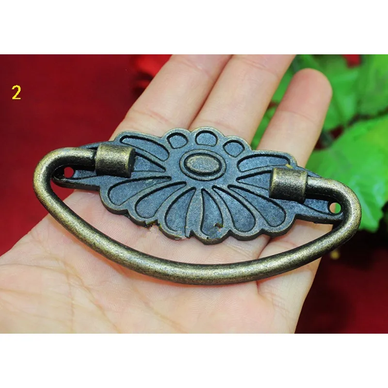 Винтажная бронзовая черная Цветочная ручка в стиле ретро ящик для шкафа шкатулка