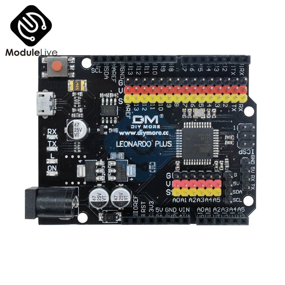 Макетная плата Leonardo R3 Plus Mcrocontroller модуль защиты I/O ATmega32U4 Pro Micro 5 в SPI IIC для Arduino