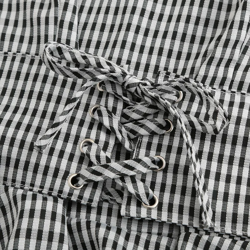 Julyee винтажное летнее клетчатое платье комбинация без рукавов миди с v образным