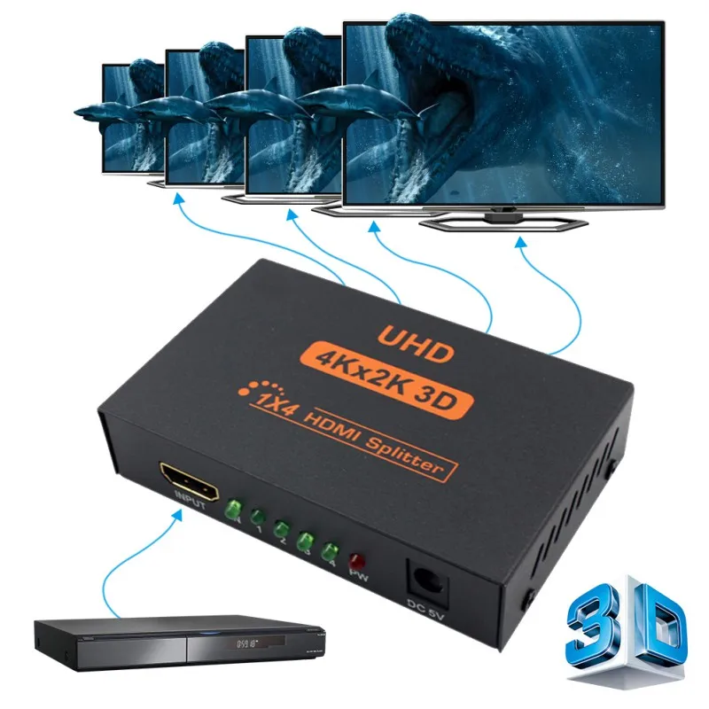 3D 4K * 2K Full HD 1080p 1X4 Переходник HDMI разветвитель 4 порта концентратор усилитель