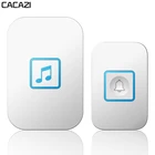 CACAZI водонепроницаемый беспроводной дверной звонок, 1 кнопка, 1 2 приемника, штепсельная вилка стандарта США, ЕС, Великобритании, 300 м, дистанционный звонок для дома, 0-110 дБ