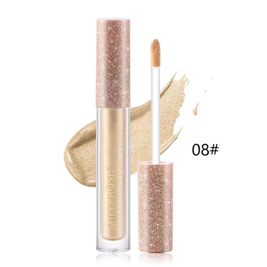 MISS ROSE тени для век Профессиональные Жидкие Металлические Блестящие дымчатые
