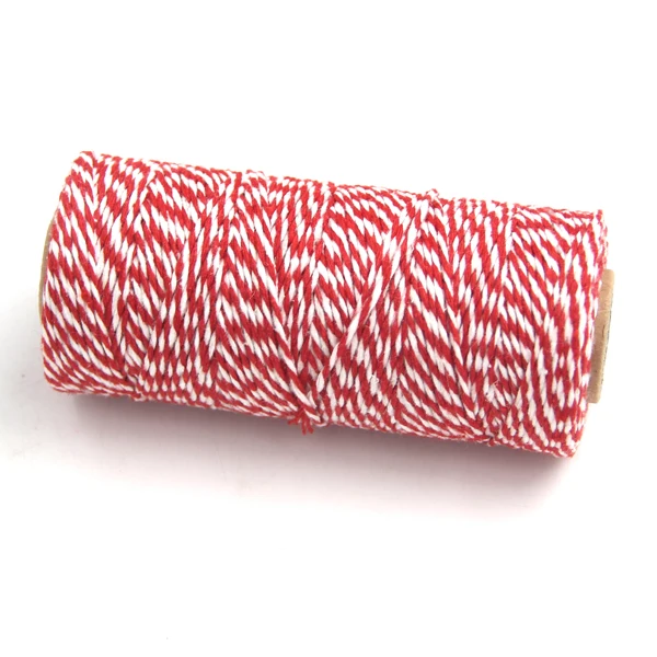 Red and White Новинка! 100 Ярд/рулон DIY хлопковый пекарь шпагат полоса линия для свадьбы День рождения сувениры украшения подарок ремесло посылка поставки - Цвет: Red and White