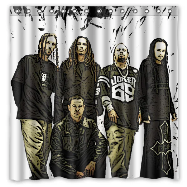 Korn Band Printed Polyester Shower Curtain Waterproof Home Bathroom Curtains With 12 Hooks 180x180CM | Дом и сад