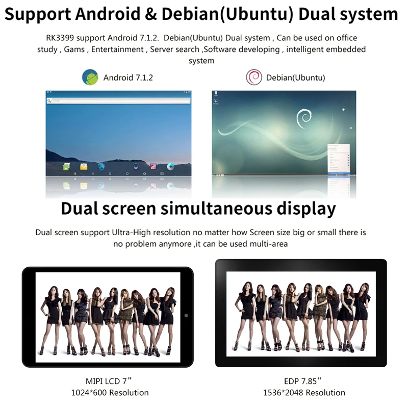 QV-RD RK3399 макетная плата 6 ядро 64bit A72 ARM Android Ubuntu(убунту-операционная система макетная плата 2/4GB LPDDR3+ 16 GB/32 ГБ памяти на носителе eMMC