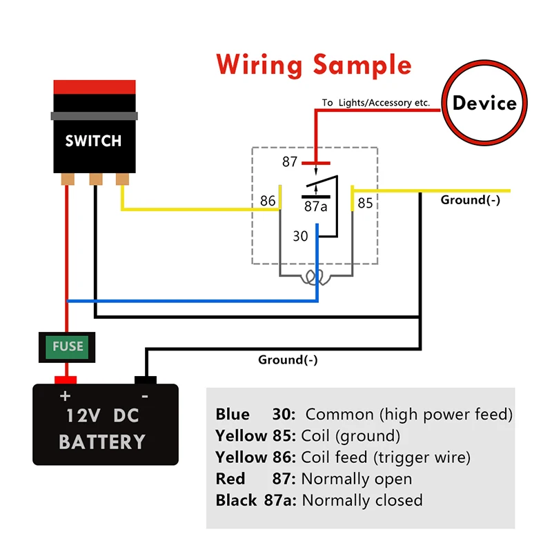 EASYGUARD SPDT автомобильное реле с гнездом провода DC12V 30/40 AMP 5-контактный |
