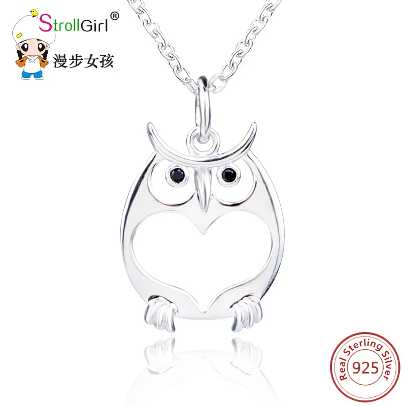 Animal Owl Necklaces &amp Pendants for Women 925 Sterling Silver Jewelry Accessories Chain Necklace 2017 Collares Gift | Украшения и