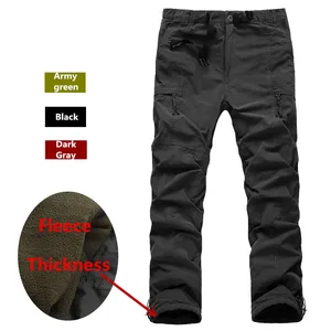 Зимние двухслойные мужские брюки-карго, теплые плотные флисовые мешковатые брюки, хлопковые брюки для мужчин, мужские военные камуфляжные тактические
