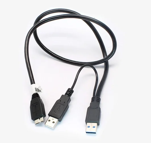 Фото USB 3,0 Y-кабель Micro Type B папа-стандартный тип A Папа + источник питания новый №5