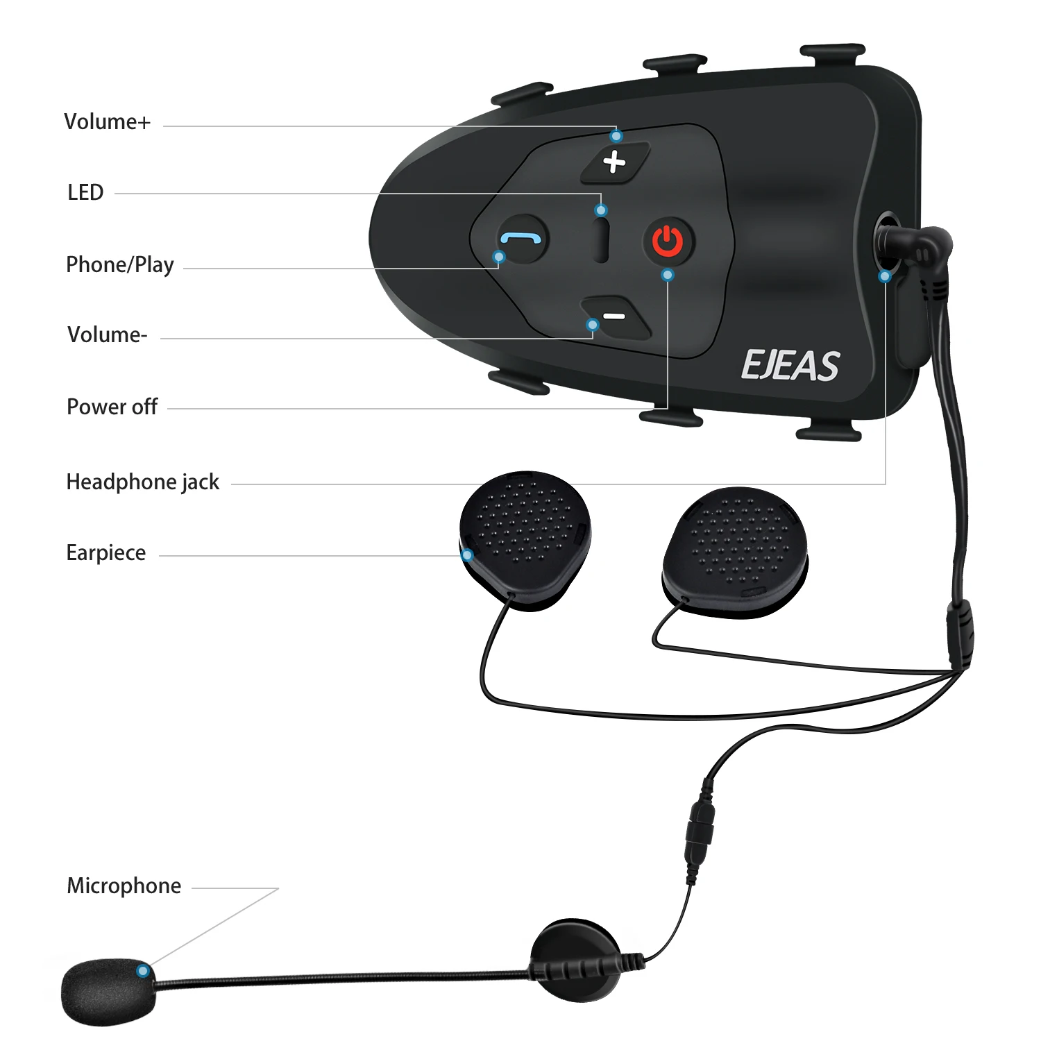 Bluetooth гарнитура EAEJS Eagle Для мотоциклетного шлема часов в режиме ожидания|Наушники