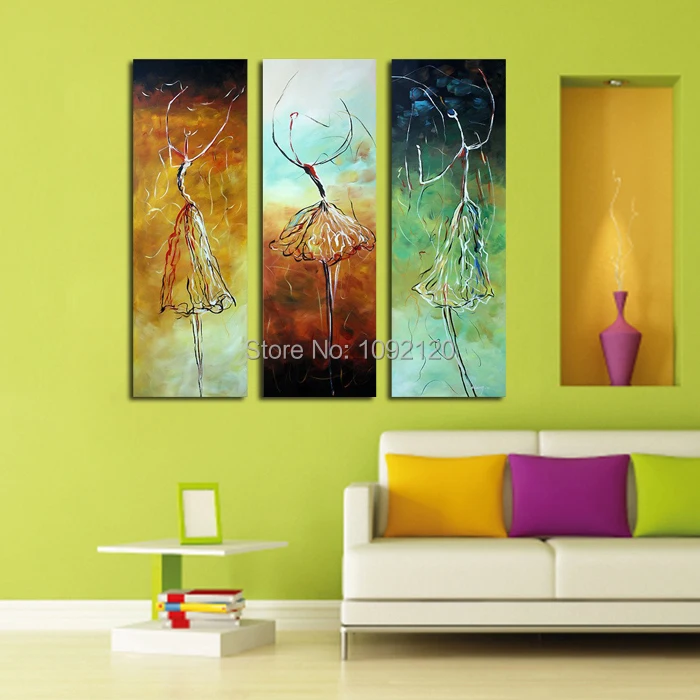 100% современное модное украшение ручной работы картины маслом Танцующие женщины