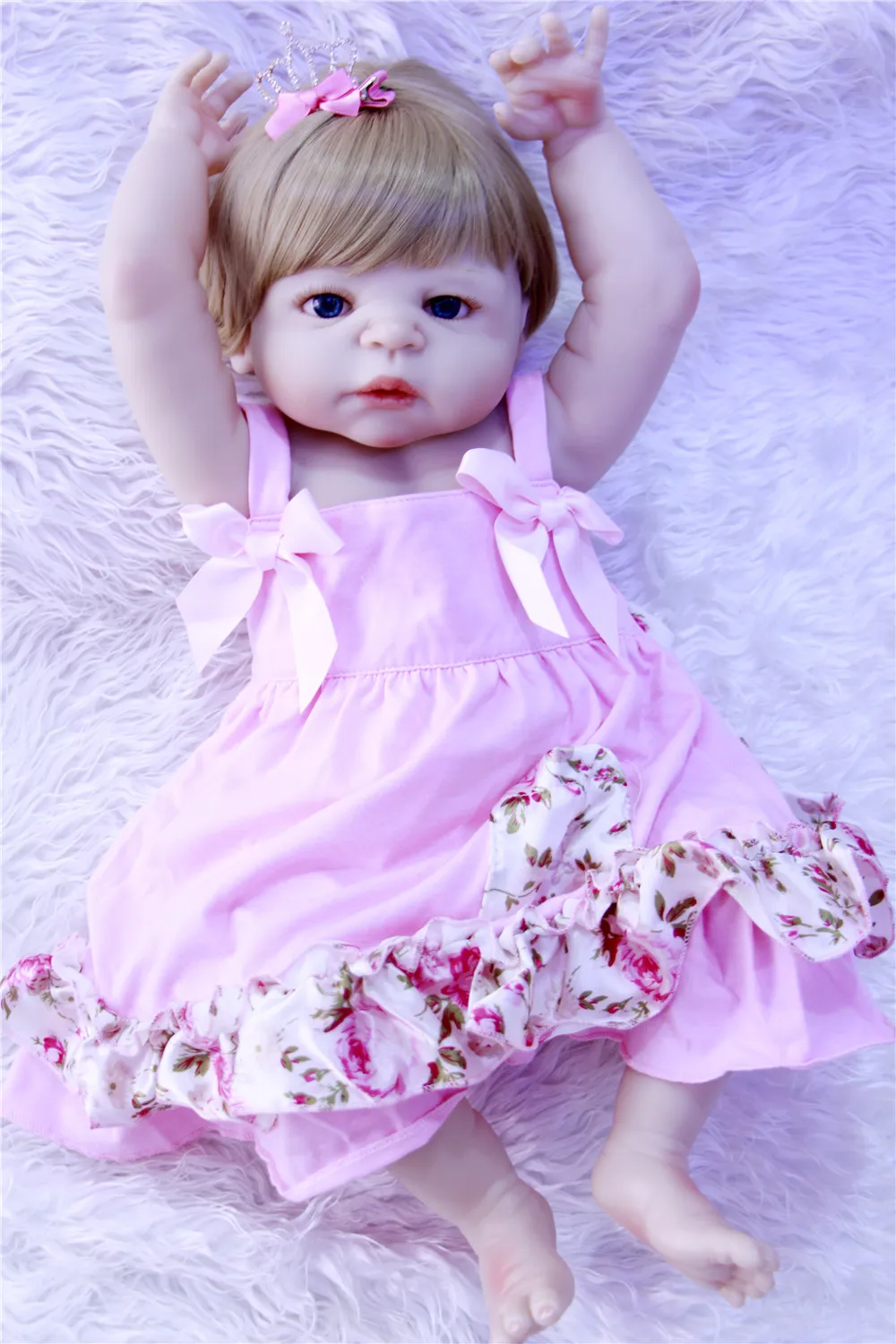 55 см Силиконовая Кукла Reborn Girl Реалистичная кукла для новорожденных 22 дюйма